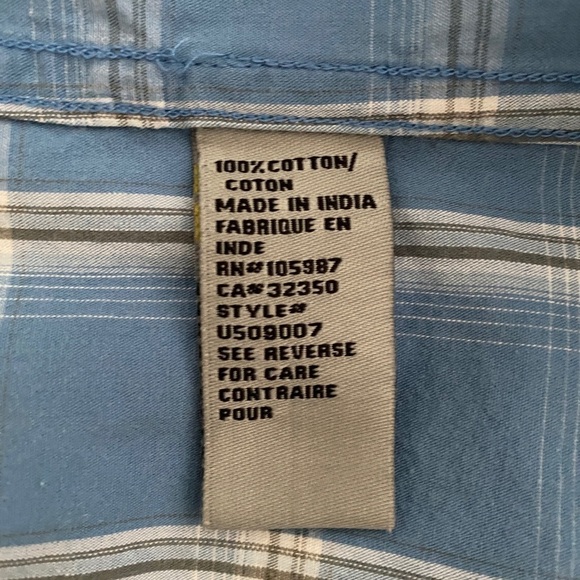 QUIKSILVER Edition Blue & Gray Plaid Collared Shirt Men 2XL XXL Regular Fit - Picture 5 of 6